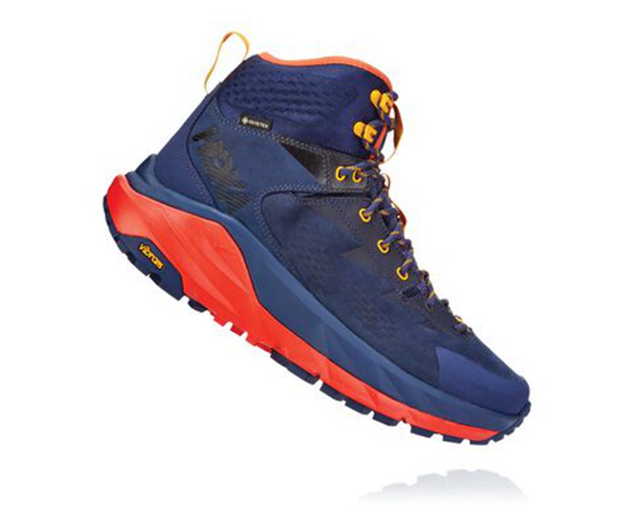 Hoka One One Mens Hiking Boots - Kaha GORE-TEX - Blue/Red - TKZS81754